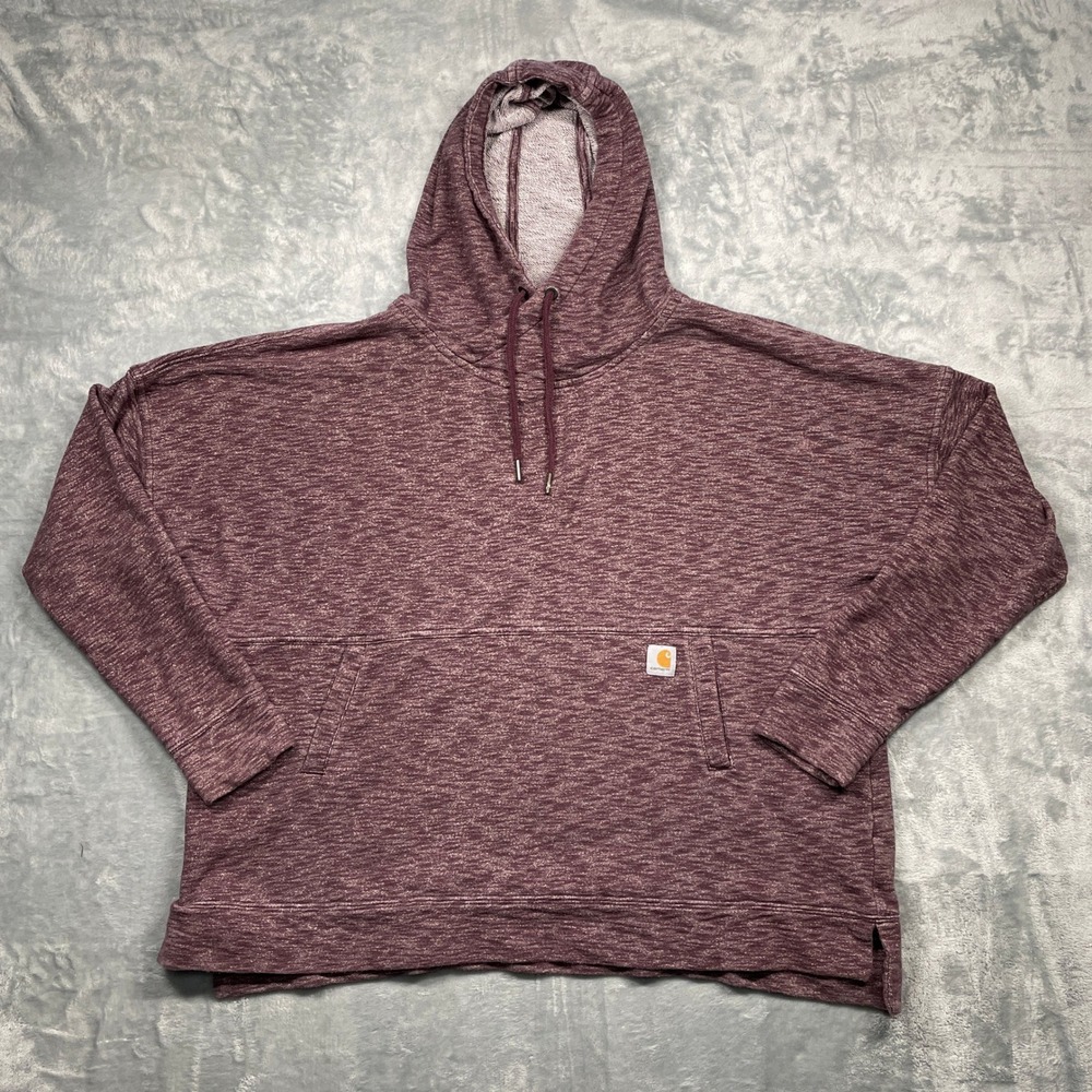 Carhartt Hoodie Womens XXL 20 Burgundy Heather Relaxed Fit
